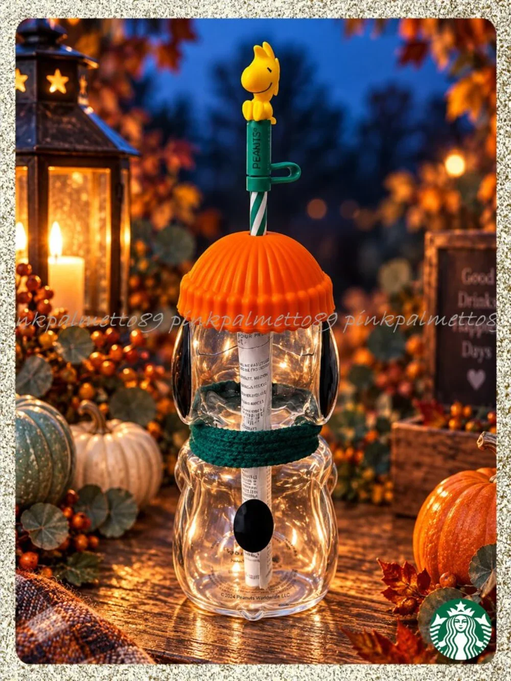 🍂🎃🥜 NWT/NIB 2026 PEANUTS + Starbucks Snoopy Glass 20oz Cold Cup